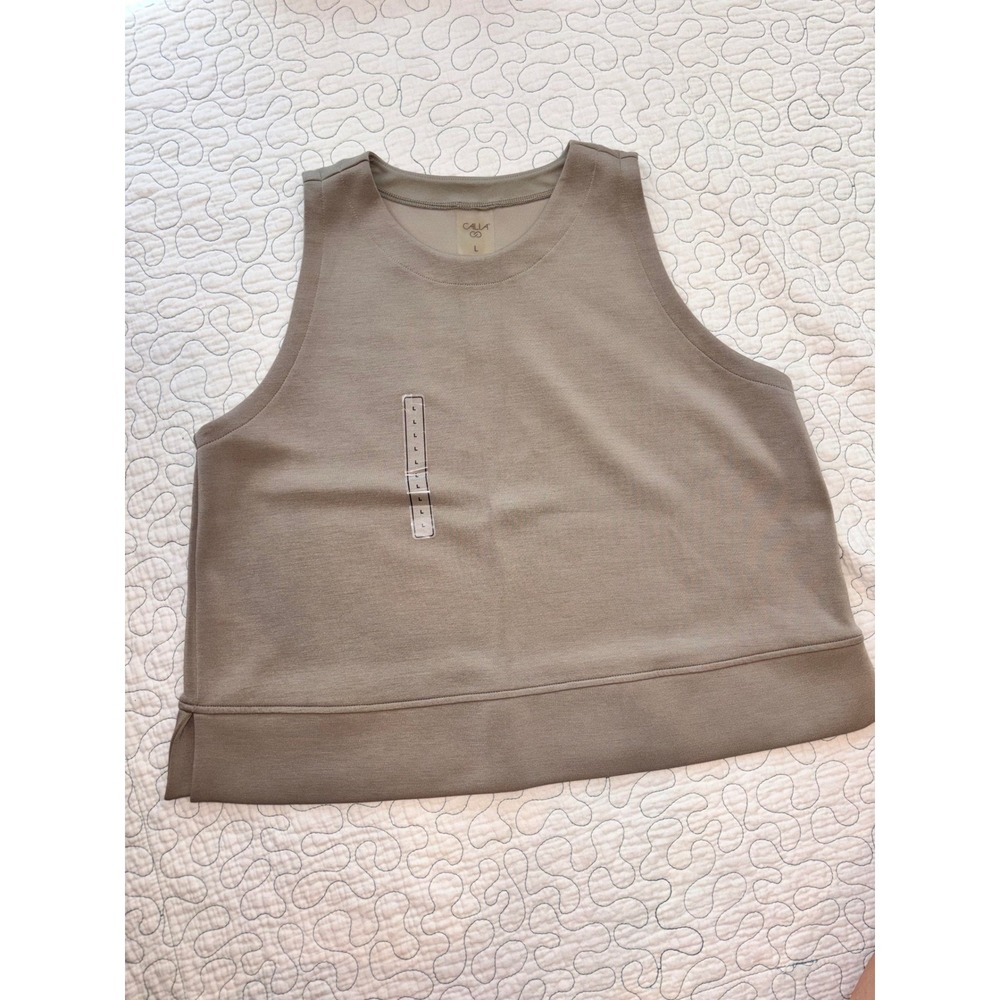 Calia Womens Tank Top Taupe Brown Sleeveless Size Large NWOT